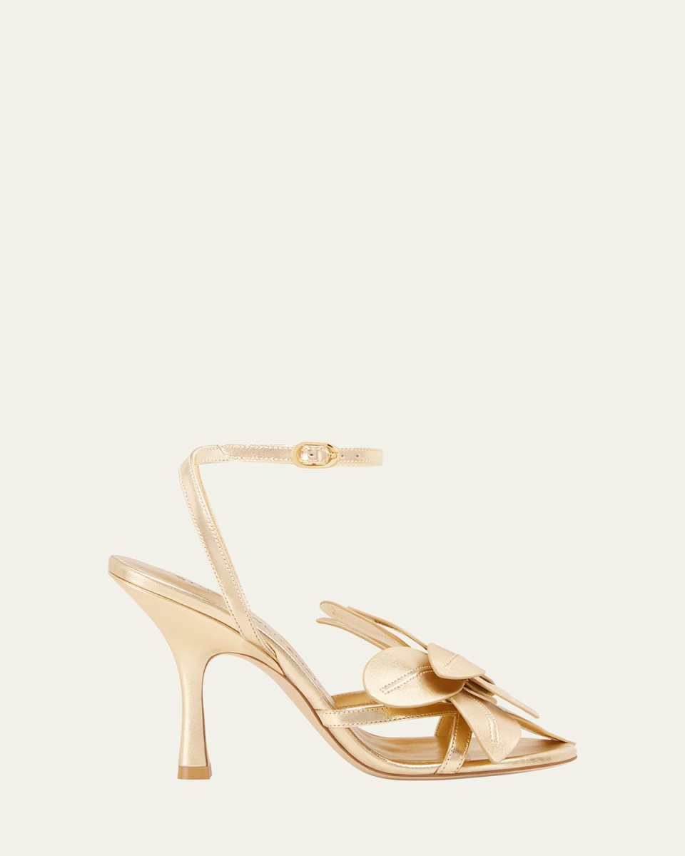 Paradise 100 Flower Metallic Leather Stiletto Sandals